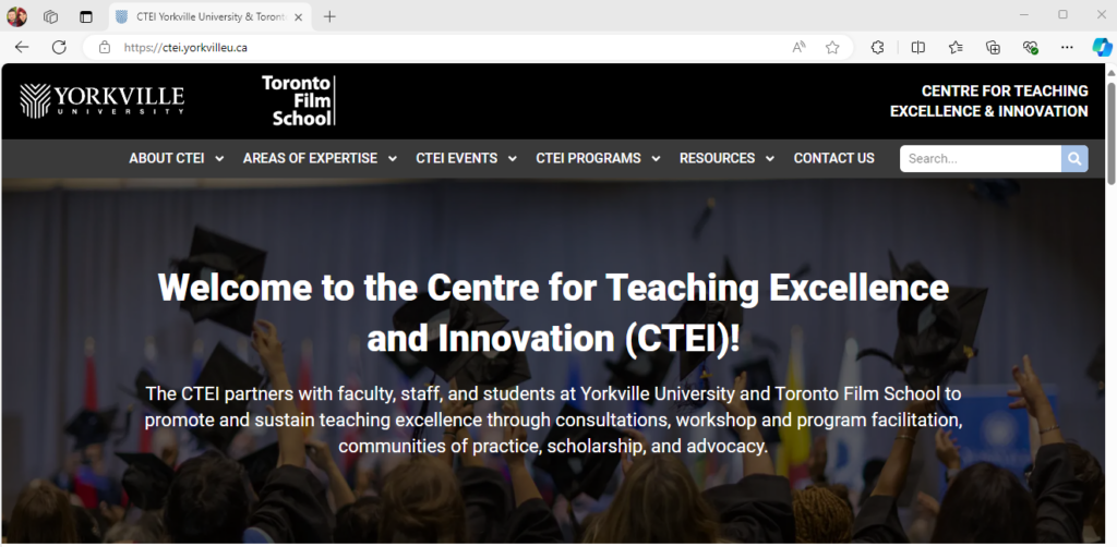 Screenshot of CTEI homepage main banner.